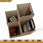Organizador de Escritorio para Lapiceros - Caja de Almacenamiento de Corte Láser Personalizada