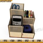 Organizador de Mesa para Corte Láser: Soporte Personalizado para Plumas y Lapiceros