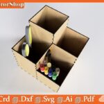 Soporte de Lapiceros para Corte Láser CNC - Organizador de Escritorio Personalizable