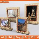 Portafotos personalizables para corte láser CNC - Diseño único y fácil de ensamblar