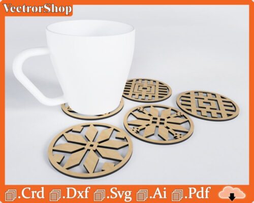 Posavasos navideños para corte láser CO2 - Decoración de mesa creativa y personalizada