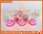 Topper de torta de amor personalizable - Archivos SVG, DXF, CRD, PDF para corte láser - Imagen 2