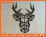 Vector de Venado Geométrico para Corte Láser - Diseño de Animales para CNC