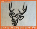 Vector de Venado Geométrico para Corte Láser - Diseño de Animales para CNC - Imagen 2