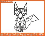 Zorro Geométrico para Corte Láser - Patrón CNC de Animales Modernos y Decorativos - Imagen 4