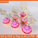 Topper de torta de amor personalizable - Archivos SVG, DXF, CRD, PDF para corte láser