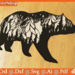 Oso Vector CNC para Decoración de Pared - Archivo Láser para Oficina y Hogar