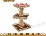 Bandeja escalonada de tres niveles para corte láser - Soporte de bocadillos decorativo - Imagen 2