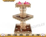 Bandeja escalonada de tres niveles para corte láser - Soporte de bocadillos decorativo - Imagen 3