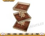 Bandeja escalonada de tres niveles para corte láser - Soporte de bocadillos decorativo - Imagen 5