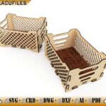 Cesta de Almacenamiento para Corte Láser - Canasta Decorativa de Arte CNC