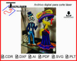 Catrina y Catrín para Corte Láser - Vectores Día de Muertos en CDR, SVG, AI, PLT, DXF y PDF