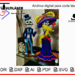 Catrina y Catrín para Corte Láser - Vectores Día de Muertos en CDR, SVG, AI, PLT, DXF y PDF