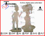 Catrina y Catrín para Corte Láser - Vectores Día de Muertos en CDR, SVG, AI, PLT, DXF y PDF - Imagen 3