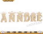 Abecedario decorativo con coronas para corte láser CNC - Vectores de letras personalizadas - Imagen 3