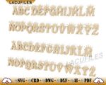 Abecedario decorativo con coronas para corte láser CNC - Vectores de letras personalizadas - Imagen 4