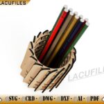 Portalapiceros de Abanico para Corte Láser - Vectores de Organización y Almacenamiento CNC