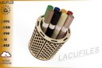 Portalápices de reja para corte láser CNC | Organizador de plumones y lápices decorativo - Imagen 2