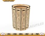 Portalápices de Corte Láser | Caja Circular Estilo Árbol para Decoración de Escritorio CNC - Imagen 4