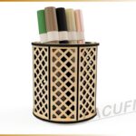 Portalápices de reja para corte láser CNC | Organizador de plumones y lápices decorativo
