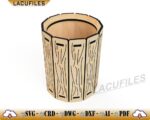 Portalápices de Corte Láser | Caja Circular Estilo Árbol para Decoración de Escritorio CNC - Imagen 5