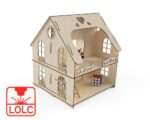 Casa de muñecas de 2 pisos para corte láser - Diseño creativo y almacenamiento ajustable - Imagen 3