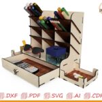 Organizador de Escritorio Personalizado para Corte Láser - Diseño Moderno y Funcional