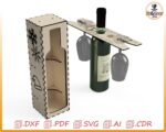 Caja de vino navideña para corte láser personalizada y decorativa - Imagen 3