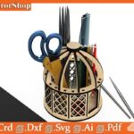 Canasta Organizador de Escritorio para Corte Láser - Ideal para Pinceles y Lapiceros