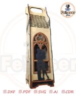 Caja de vino personalizada para enamorados - Diseño exclusivo para corte láser