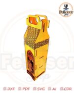 Caja de vino personalizada para enamorados - Diseño exclusivo para corte láser - Imagen 3