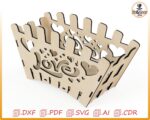 Cesta de amor para corte láser - Canasta personalizada para ocasiones especiales - Imagen 4