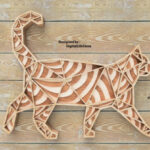 Gato Mandala Multicapa para Corte Láser - Decoración Creativa y Personalizada