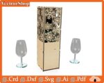 Caja de Vino de Corte Láser Temática Navideña - Plantillas CNC para Regalos Creativos