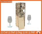 Caja de Vino de Corte Láser Temática Navideña - Plantillas CNC para Regalos Creativos - Imagen 3
