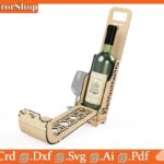 Caja de vino de corte láser personalizada | Vector CNC para regalos únicos y arte en madera