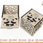 Caja de madera personalizada para el Día de San Valentín - Diseño para corte láser