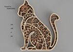 Gato Mandala Multicapa para Corte Láser - Diseño Decorativo y Personalizable - Imagen 3