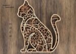 Gato Mandala Multicapa para Corte Láser - Diseño Decorativo y Personalizable