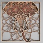 Elefante Mandala Multicapa para Corte Láser - Decoración Creativa y Personalizada