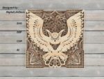 Mandala de búho en capas para corte láser - Decoración única y creativa - Imagen 3