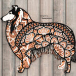 Mandala de perro collie áspero para corte láser - Diseño multicapa personalizado