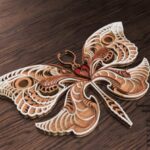 Corte láser de mariposa multicapa para decoración y manualidades en MDF y acrílico