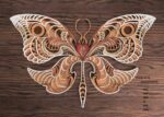 Corte láser de mariposa multicapa para decoración y manualidades en MDF y acrílico - Imagen 2