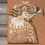 Mandala de águila en capas para corte láser | Arte decorativo y personalizado