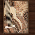 Archivos de corte láser para crear mandalas de guitarra en capas personalizables