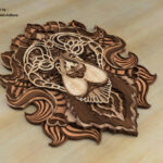 Mandala en Corte Láser de León Multicapa - Arte Decorativo Personalizado y Creativo