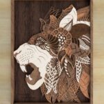 Corte Láser Mandala Multicapa de León para Decoración y Proyectos Creativos