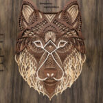 Archivo de corte láser de lobo en capas para proyectos creativos y decorativos