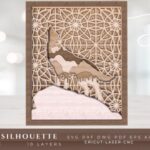 Silhueta de Lobo en Capas para Corte Láser - Diseño Creativo y Personalizable